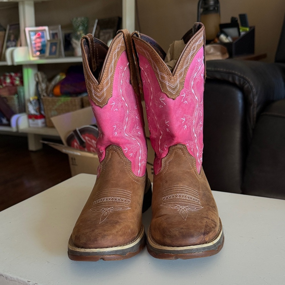 Durango Pink and Brown Cowboy Boots